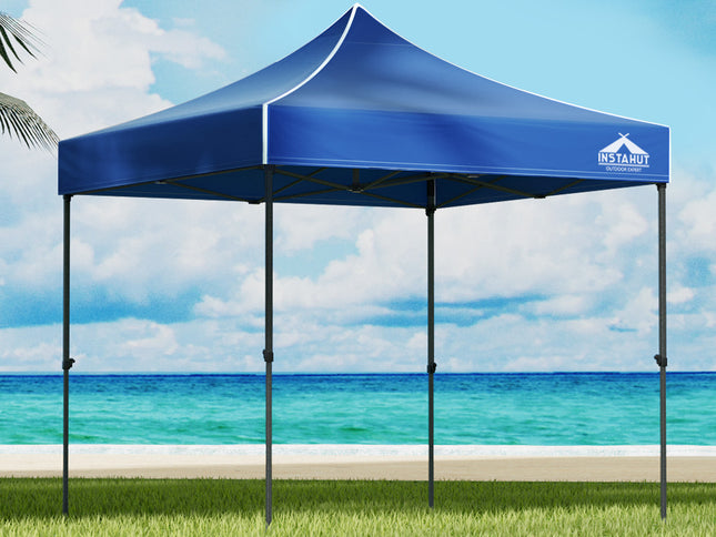 Instahut Gazebo Pop Up Marquee 3x3 Folding Tent Outdoor Camping 500D Oxford Blue