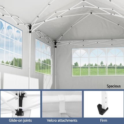 Instahut Gazebo 3x6m Pop Up Marquee Wedding Party Outdoor Camping Canopy Grey