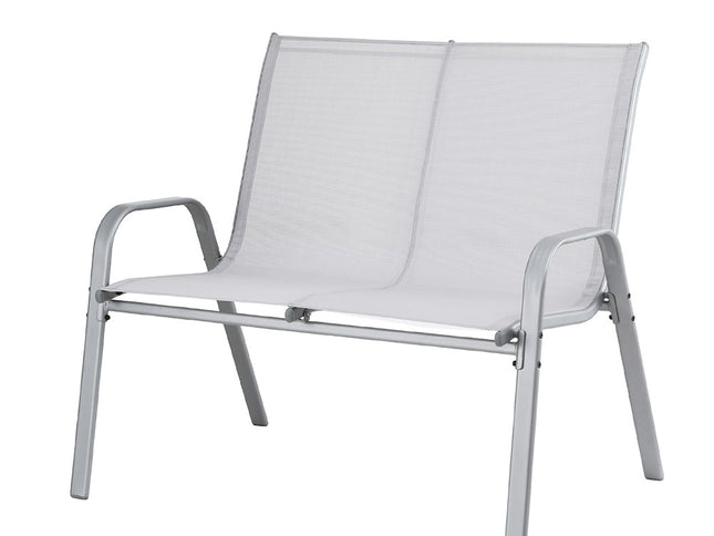 Gardeon Garden Bench Seat Steel Outdoor Patio Park Lounge Backyard Chair Grey