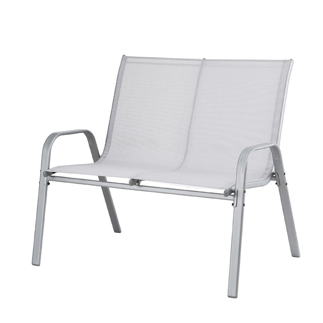Gardeon Garden Bench Seat Steel Outdoor Patio Park Lounge Backyard Chair Grey
