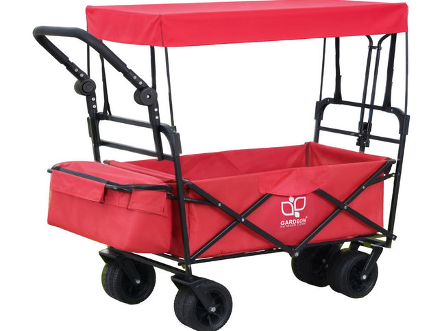 Gardeon Garden Cart with Removable Canopy Red