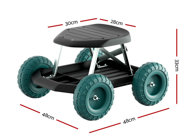 Gardeon Garden Cart Rolling Stool with Wheels Gardening Helper Seat Farm Yard
