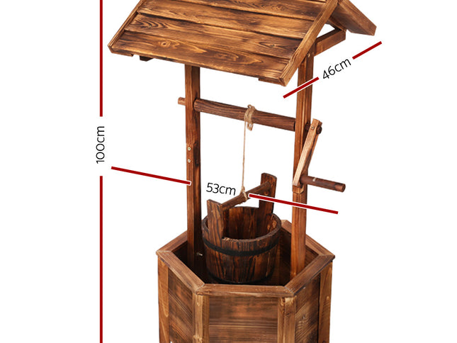 Gardeon Garden Decor Outdoor Ornament Wooden Wishing Well