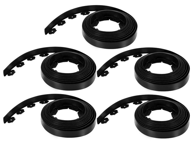 Green Fingers Garden Edging 5CM x 10M Border Support Landscape Edge Black X5