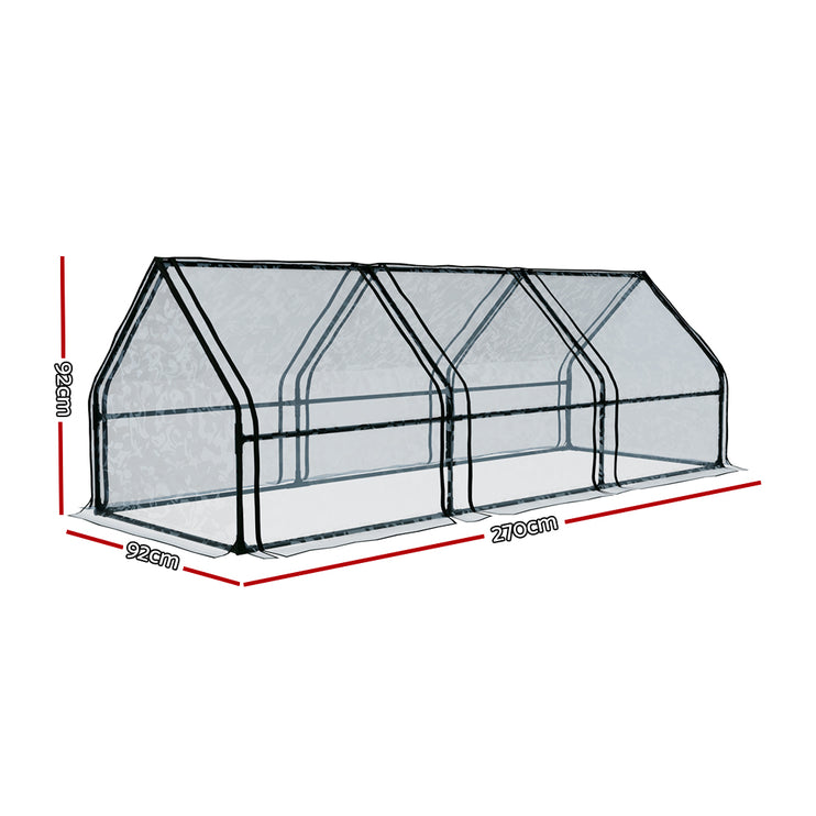 Green Fingers Greenhouse 2.7x0.9x0.9M Mini Green House Raised Garden Bed Planter Box