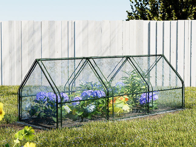Green Fingers Greenhouse 2.7x0.9x0.9M Mini Green House Raised Garden Bed Planter Box