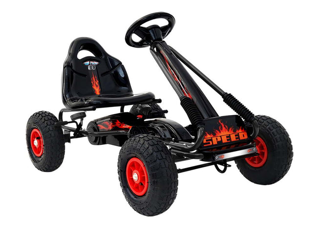 Rigo Kids Pedal Go Kart Ride On Toys Racing Car Rubber Tyre Black