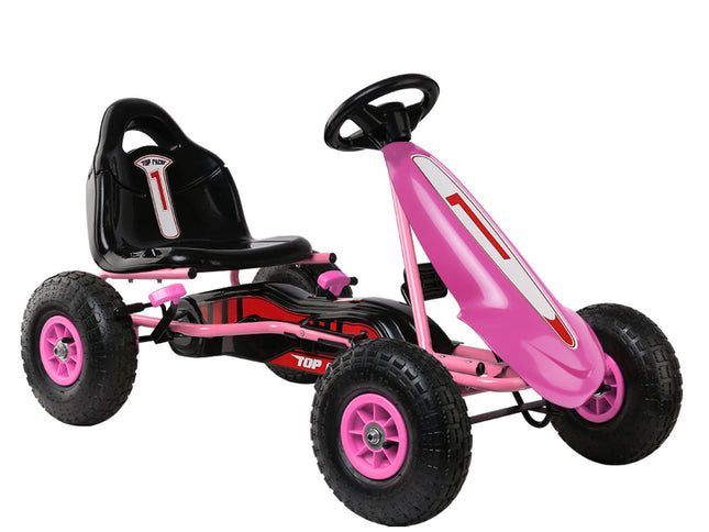 Rigo Kids Pedal Go Kart Ride On Toys Racing Car Adjustable Seat Pink