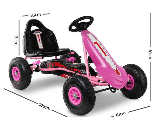 Rigo Kids Pedal Go Kart Ride On Toys Racing Car Adjustable Seat Pink