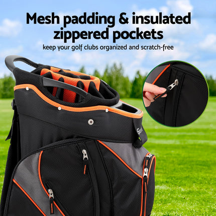 Everfit 14 Ways Dividers Golf Bag Stand Insulated Carry Bag Zippered Rain Cover