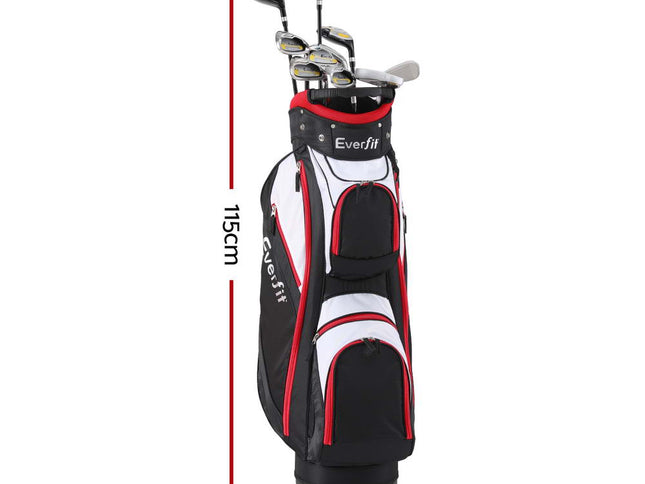 Everfit Golf Clubs Set Men Right Handed Golf Wedges Alloy Driver Golf Stand Bag