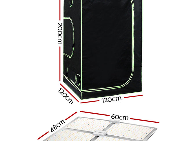 Green Fingers Grow Tent Light Kit 120x120x200CM 4500W LED Full Spectrum