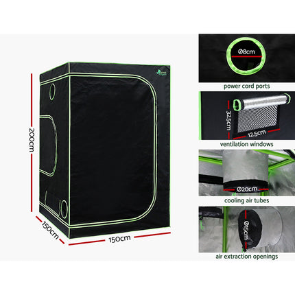 Green Fingers Grow Tent Light Kit 150x150x200CM 4500W LED Full Spectrum