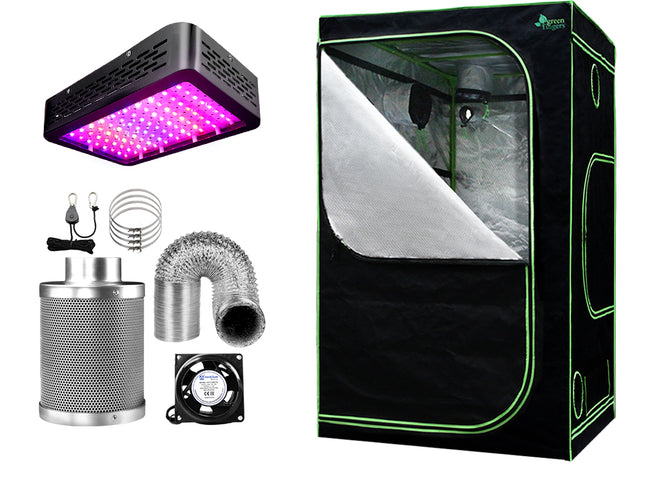 Green Fingers Grow Tent Light Kit 120x120x200CM 1000W LED 4" Vent Fan,Green Fingers Grow Tent Light Kit LED 1000W Full Spectrum 4" Vent 120x120x200CM