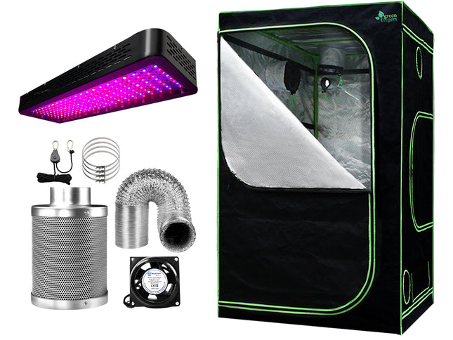 Green Fingers Grow Tent Light Kit 120x120x200CM 2000W LED 6" Vent Fan,Green Fingers Grow Tent Light Kit LED 2000W Full Spectrum 6" Vent 120x120x200CM