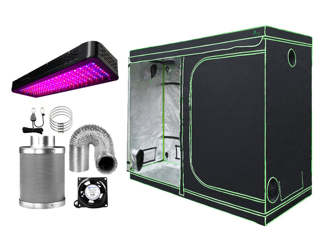 Green Fingers Grow Tent Light Kit 240x120x200CM 2000W LED 6" Vent Fan,Green Fingers Grow Tent Light Kit LED 2000W Full Spectrum 6" Vent 240x120x200CM
