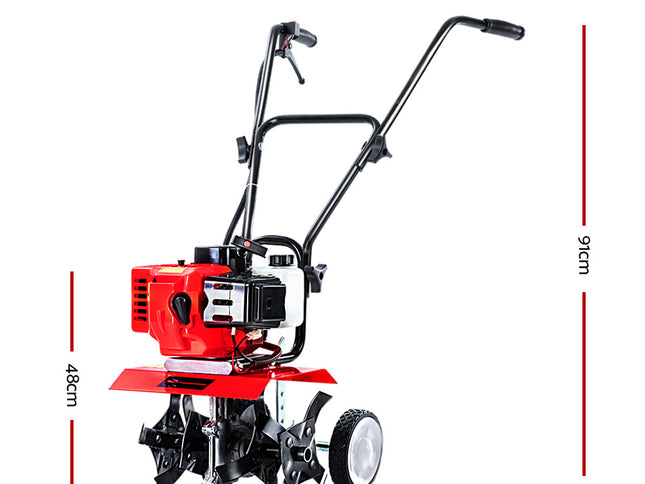 Giantz 88CC Tiller Rototiller Garden Cultivator 4 Blades Soil Power Rotary Hoe