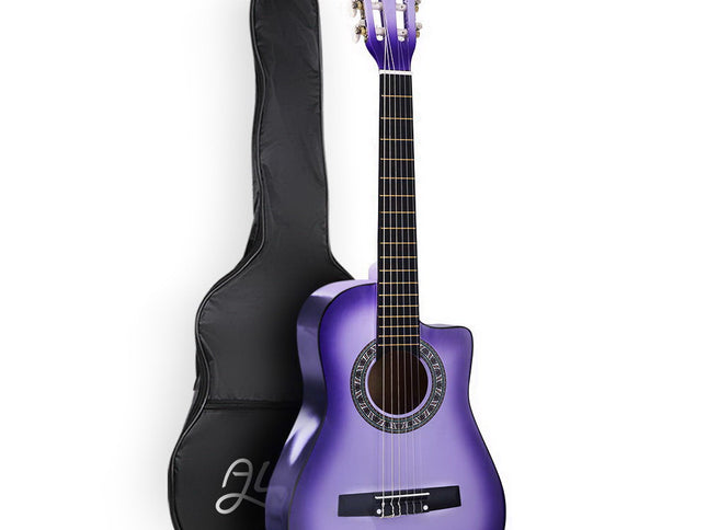 Alpha 34 Inch Classical Guitar Wooden Body Nylon String Beginner Kids Gift Purple