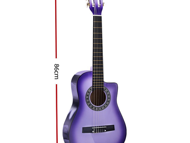 Alpha 34 Inch Classical Guitar Wooden Body Nylon String Beginner Kids Gift Purple