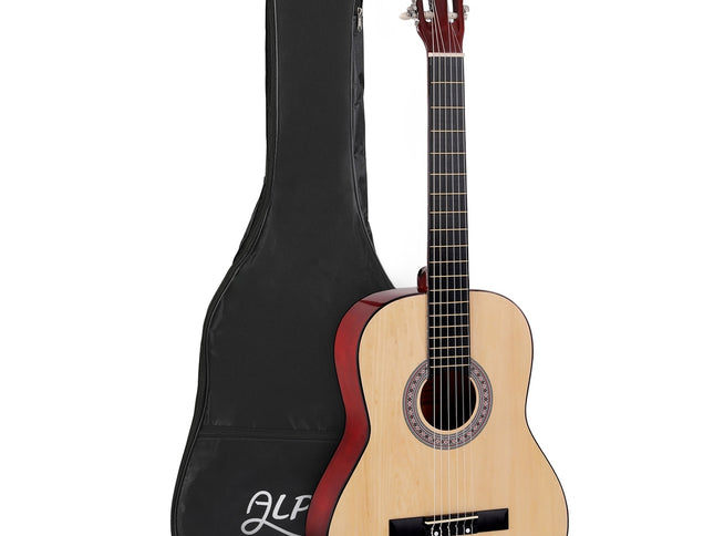 Alpha 39 Inch Classical Guitar Wooden Body Nylon String Beginner Gift Natural