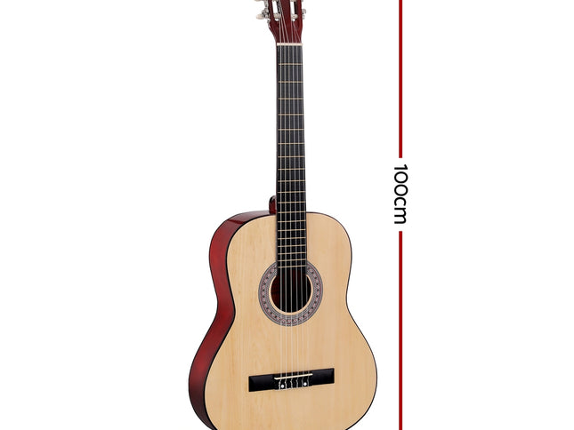 Alpha 39 Inch Classical Guitar Wooden Body Nylon String Beginner Gift Natural
