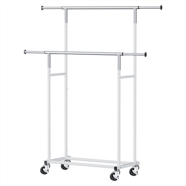 Artiss Clothes Rack Double Rod Airer Rail Coat Stand Adjustable Hanger