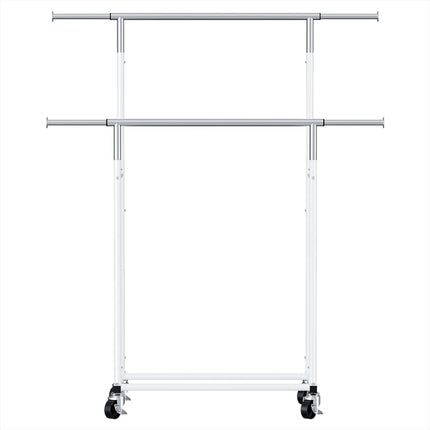 Artiss Clothes Rack Double Rod Airer Rail Coat Stand Adjustable Hanger