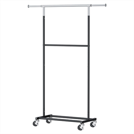 Artiss Clothes Rack Double Rod Airer Rail Coat Stand Adjustable Hanger