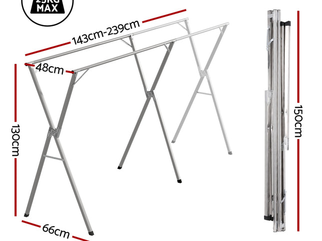 Artiss Clothes Rack Adjustable Foldable Steel
