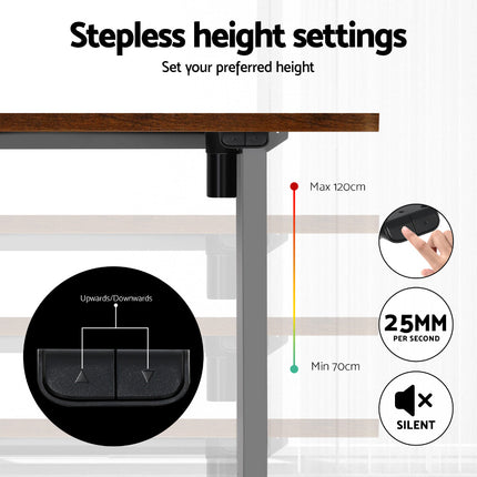 Artiss Standing Desk Motorised 140CM Rustic Brown