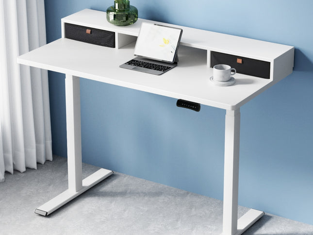 Artiss Electric Standing Desk Dual Motor Office Table With Shelf Drawer120CM
