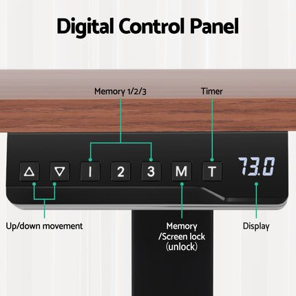 Artiss Standing Desk Motorised Dual Motor Electric Walnut 140CM