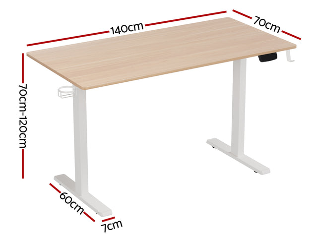 Artiss Standing Desk Motorised Touch Control Electric Oak 140CM