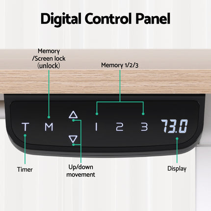 Artiss Standing Desk Motorised Touch Control Electric Oak 140CM