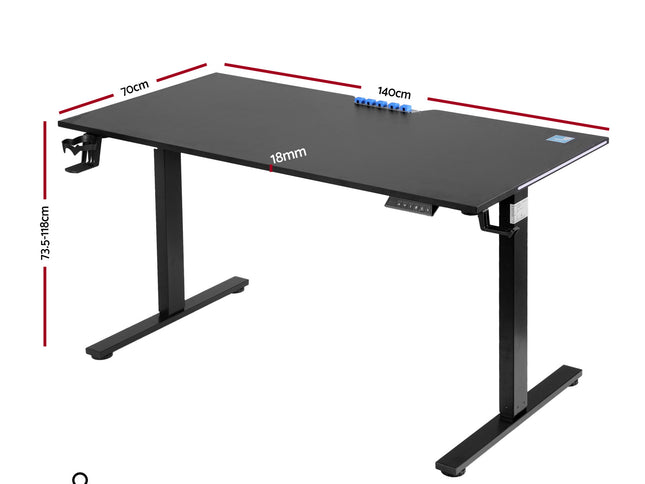 Artiss Electric Standing Desk Height Adjustable Gaming Desk Home Office 140cm