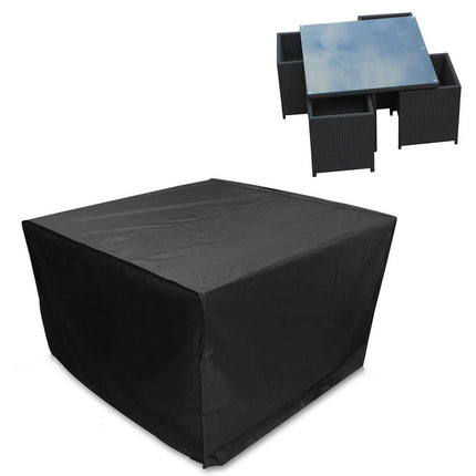 Outdoor Furniture Set Cover - Anti-Uv Waterproof Dust-Proof 210D Oxford Cloth Folding 126X126X74Cm Black-1964932321668894726