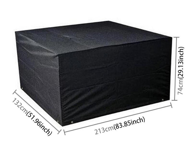 Waterproof 210D Oxford Cloth Cover For Outdoor Furniture Set - Protects From Uv Dust And Rain - 213 X 132 X 74Cm - Black-1915197888443584513
