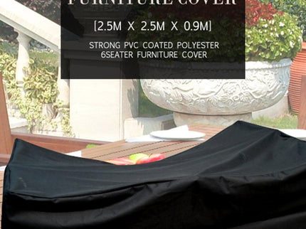 Waterproof 210D Oxford Cloth Cover For Outdoor Furniture Set - Protects From Uv Dust And Rain - 250X250X90Cm - Black-1915197551565475845