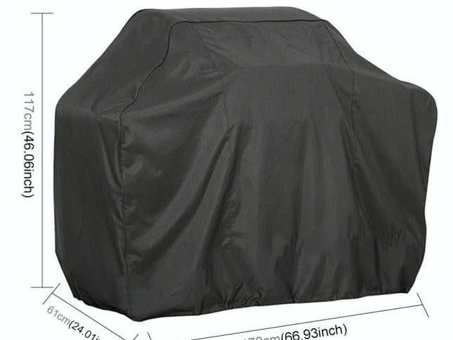 Waterproof Bbq Grill Cover - Anti-Uv Dust-Proof 210D Oxford Cloth - 170X61X117Cm - Black-1915196714554363905