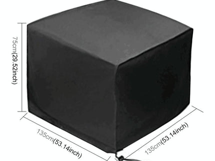 Waterproof Outdoor Furniture Cover - 210D Oxford Cloth - Anti-Uv & Dust-Proof - Fits 135X135X75Cm - Black-1915196499722113025