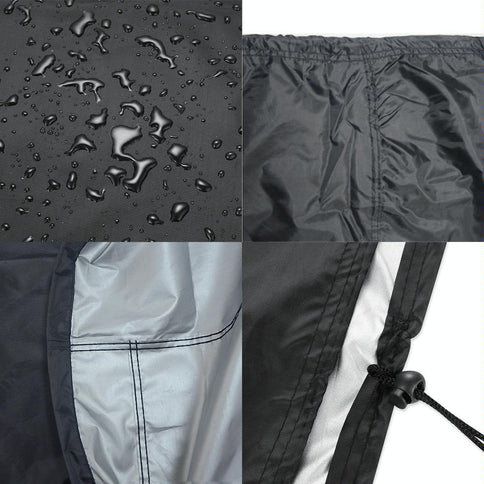 Waterproof Outdoor Furniture Cover - 210D Oxford Cloth - Dust-Proof - Anti-Uv - Fits Table And Chairs - 308X138X98Cm - Black-1915196700801241090