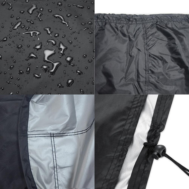 Waterproof Outdoor Furniture Set Cover - Anti-Uv Dust-Proof 210D Oxford Cloth - 325X208X58Cm - Black-1964932170581676034