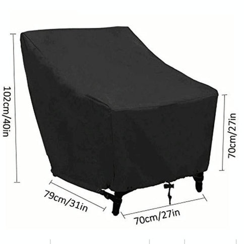 Waterproof Oxford Cloth Furniture Set Cover - Protects Outdoor Table And Chairs - 102X79X70Cm - Black-1915196732858306561