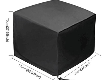 Waterproof Outdoor Furniture Cover - 210D Oxford Cloth - Anti-Uv & Dust-Proof - Fits Table & Chairs - 170X94X70Cm - Black-1915196700230815745