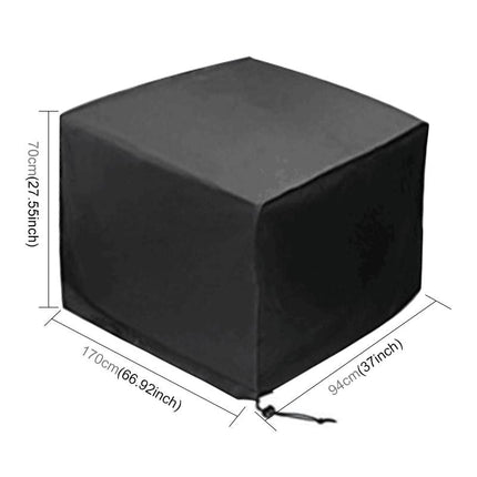 Waterproof Outdoor Furniture Cover - 210D Oxford Cloth - Anti-Uv & Dust-Proof - Fits Table & Chairs - 170X94X70Cm - Black-1964932168899760129