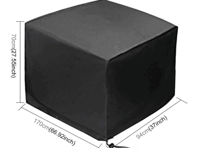 Waterproof Outdoor Furniture Cover - 210D Oxford Cloth - Anti-Uv & Dust-Proof - Fits Table & Chairs - 170X94X70Cm - Black-1915196700230815745
