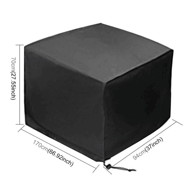 Waterproof Outdoor Furniture Cover - 210D Oxford Cloth - Anti-Uv & Dust-Proof - Fits Table & Chairs - 170X94X70Cm - Black-1964932168899760129