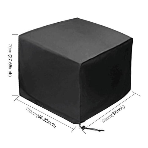 Waterproof Outdoor Furniture Cover - 210D Oxford Cloth - Anti-Uv & Dust-Proof - Fits Table & Chairs - 170X94X70Cm - Black-1915196700230815745