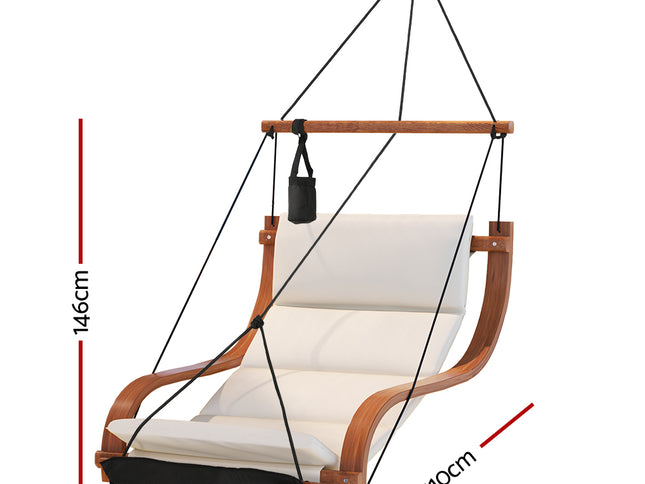Gardeon Hammock Chair Wooden Hanging Indoor Outdoor Lounge Patio