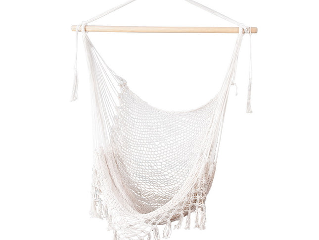 Gardeon Hammock Chair Swing Camping Mesh Cream